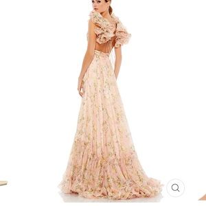 Mac Duggal chiffon ruffle gown